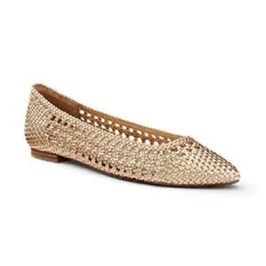 Birdies Gold Woven Loafers